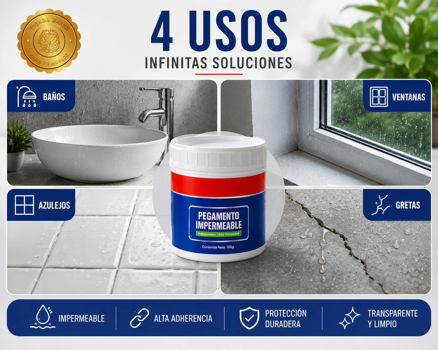 BlueShield Seal™ 🛡️💙 Pack 2 Sellador impermeable líquido Azul ⭐⭐⭐⭐⭐