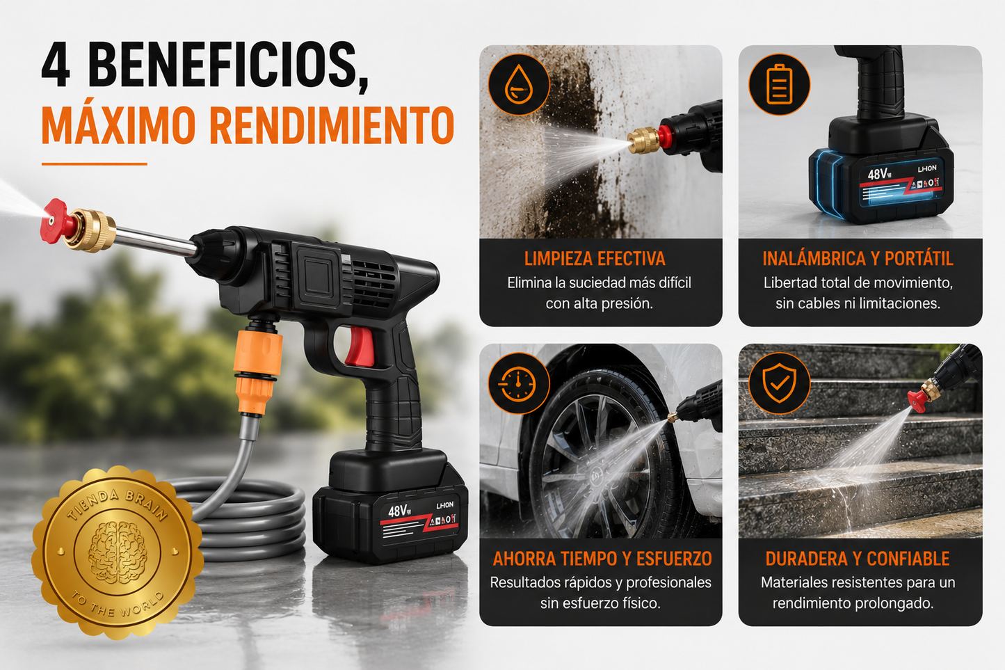 PowerJet24™ 💦🔋⚡Hidrolavadora Inalambrica Bateria 24v ⭐⭐⭐⭐⭐