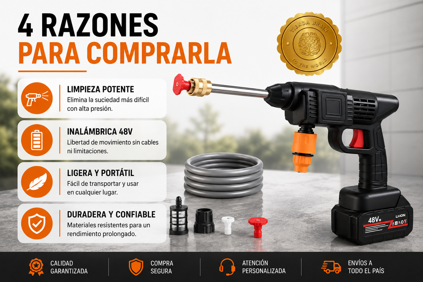 PowerJet24™ 💦🔋⚡Hidrolavadora Inalambrica Bateria 24v ⭐⭐⭐⭐⭐