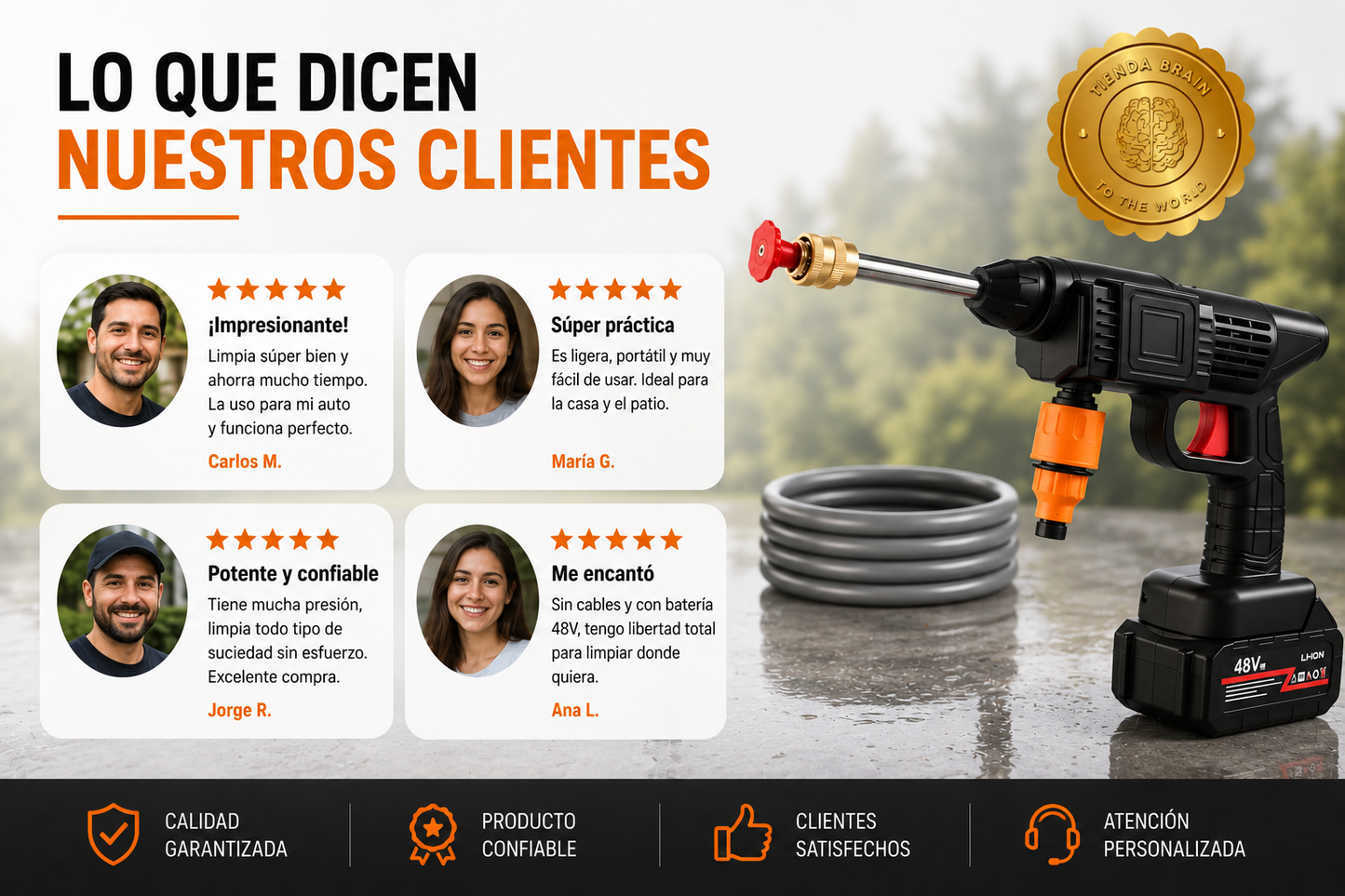 PowerJet24™ 💦🔋⚡Hidrolavadora Inalambrica Bateria 24v ⭐⭐⭐⭐⭐