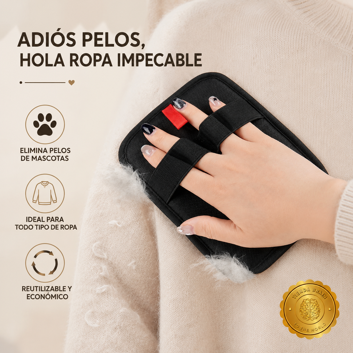 VelvetTouch™ 🧤💎 M - Guante quita pelusa viral tiktok⭐⭐⭐⭐⭐
