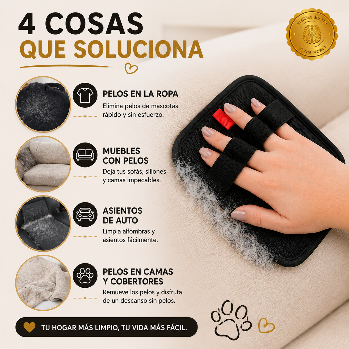 VelvetTouch™ 🧤💎 M - Guante quita pelusa viral tiktok⭐⭐⭐⭐⭐