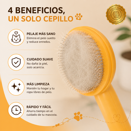 PurePaws™ 🐈☁️Peine Autolimpiante Para Mascotas ⭐⭐⭐⭐⭐