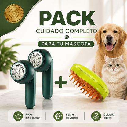 DuoCleanPet™ 🐾🧼💨pack 2 quita pelusa mas cepillo vapor ⭐⭐⭐⭐⭐