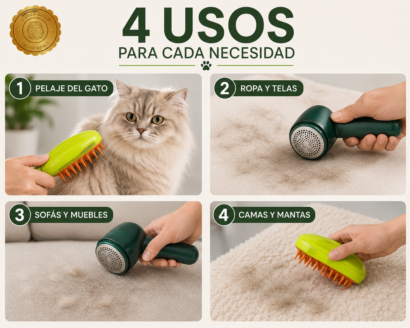 DuoCleanPet™ 🐾🧼💨pack 2 quita pelusa mas cepillo vapor ⭐⭐⭐⭐⭐