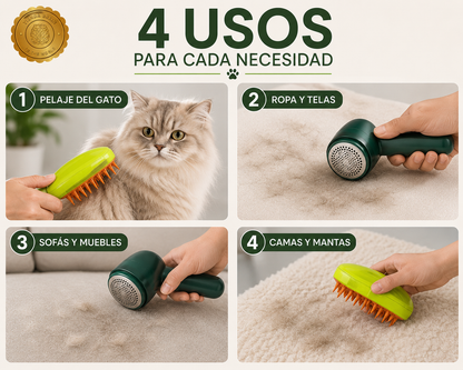 DuoCleanPet™ 🐾🧼💨pack 2 quita pelusa mas cepillo vapor ⭐⭐⭐⭐⭐