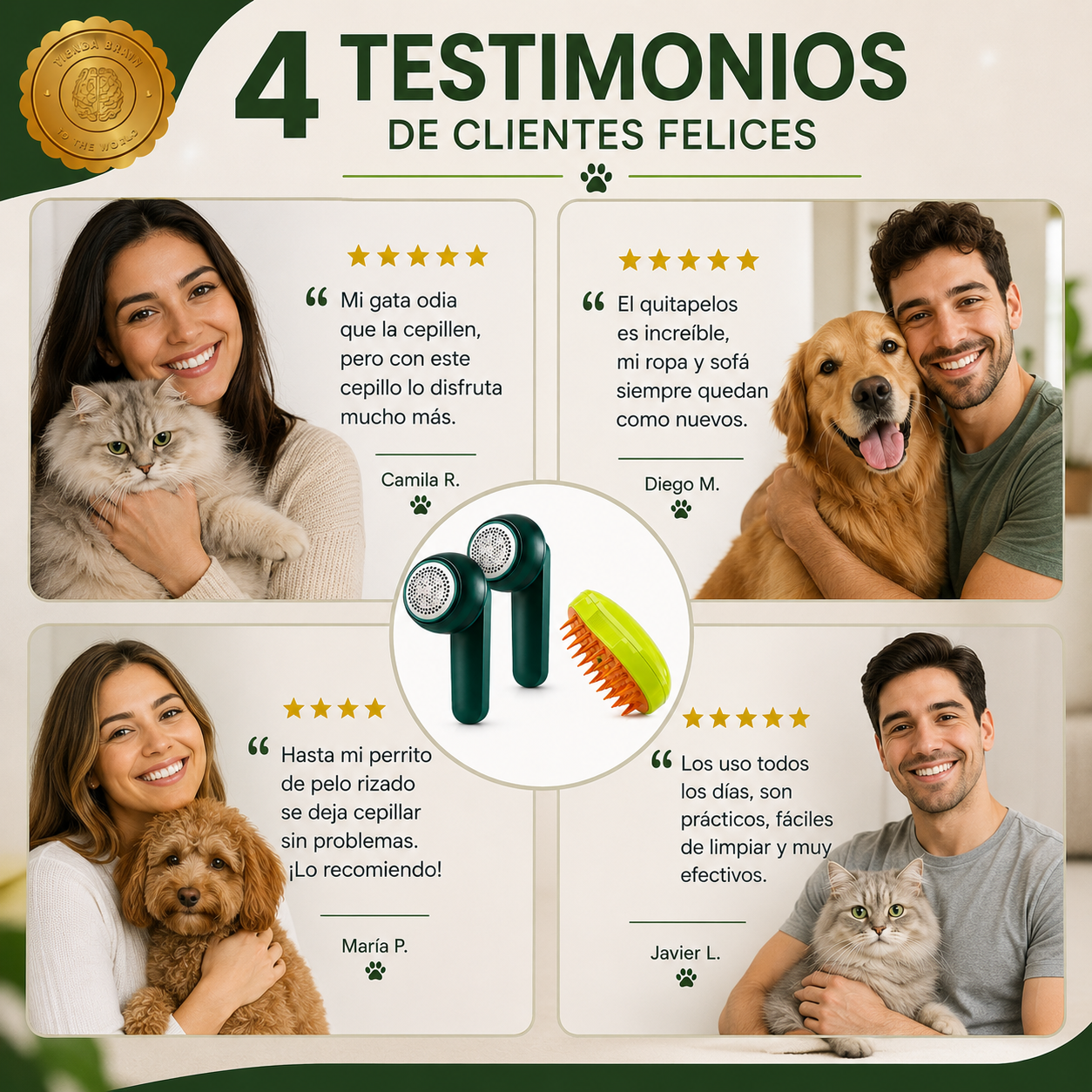 DuoCleanPet™ 🐾🧼💨pack 2 quita pelusa mas cepillo vapor ⭐⭐⭐⭐⭐
