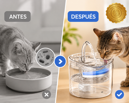 AquaPaws™ 🐾🚰M - BEBEDERO MASCOTAS TRANSPARENTES⭐⭐⭐⭐⭐