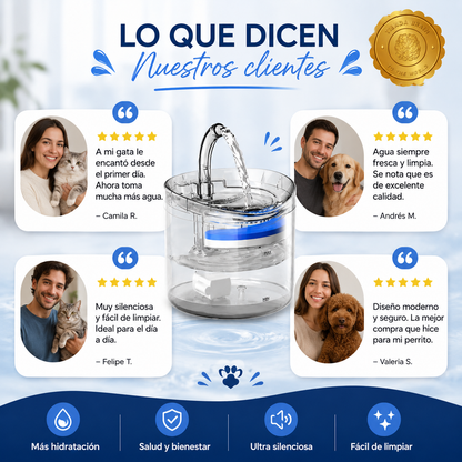 AquaPaws™ 🐾🚰M - BEBEDERO MASCOTAS TRANSPARENTES⭐⭐⭐⭐⭐