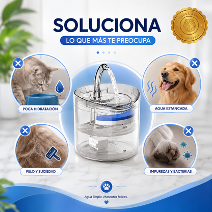 AquaPaws™ 🐾🚰M - BEBEDERO MASCOTAS TRANSPARENTES⭐⭐⭐⭐⭐