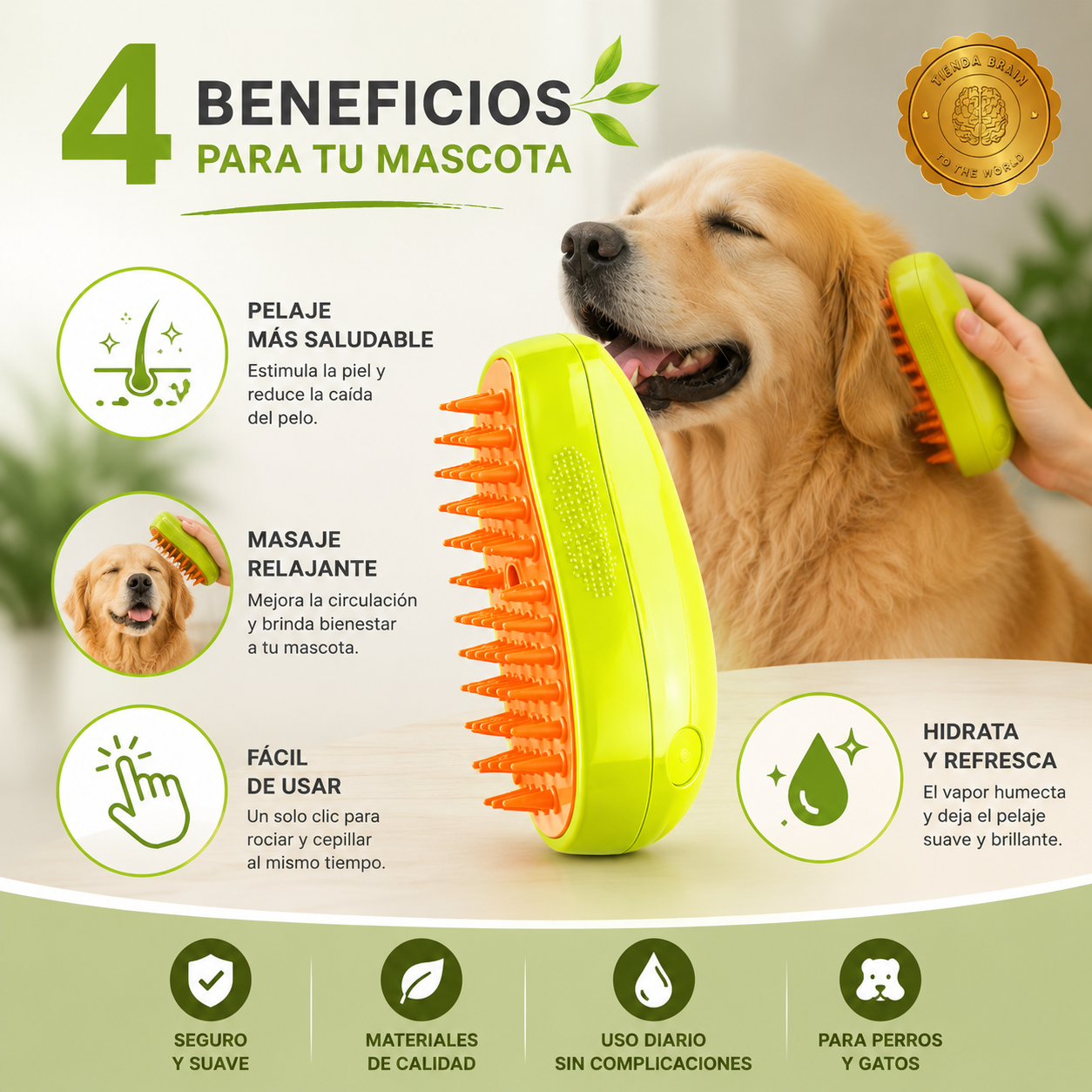 MistyPaw™ 🐾💧CEPILLO HUMIDIFICADOR DE MASCOTAS⭐⭐⭐⭐⭐