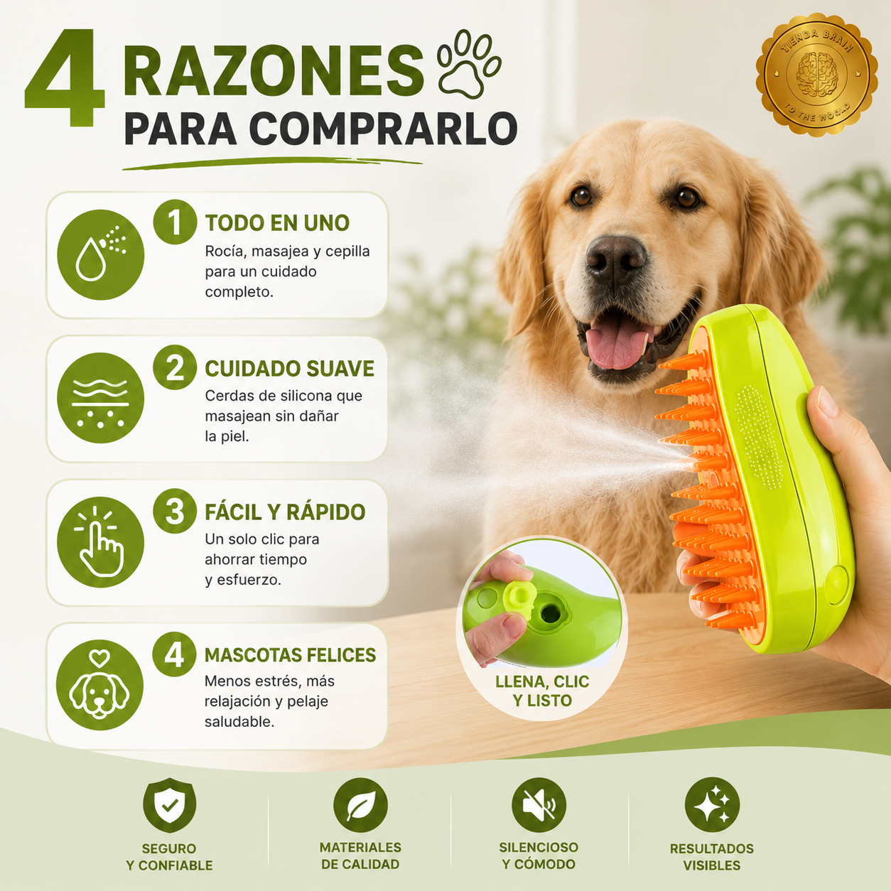 MistyPaw™ 🐾💧CEPILLO HUMIDIFICADOR DE MASCOTAS⭐⭐⭐⭐⭐