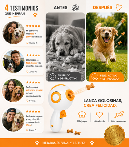TreatBlaster™ 🍖🚀Lanzador de golosinas para perros⭐⭐⭐⭐⭐
