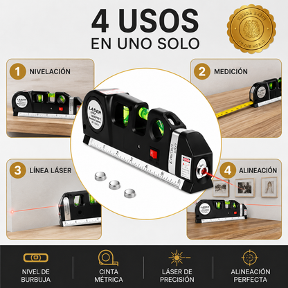 LaserLine™ 📏🔴📐NIVEL LÁSER CON CINTA MÉTRICA⭐⭐⭐⭐⭐