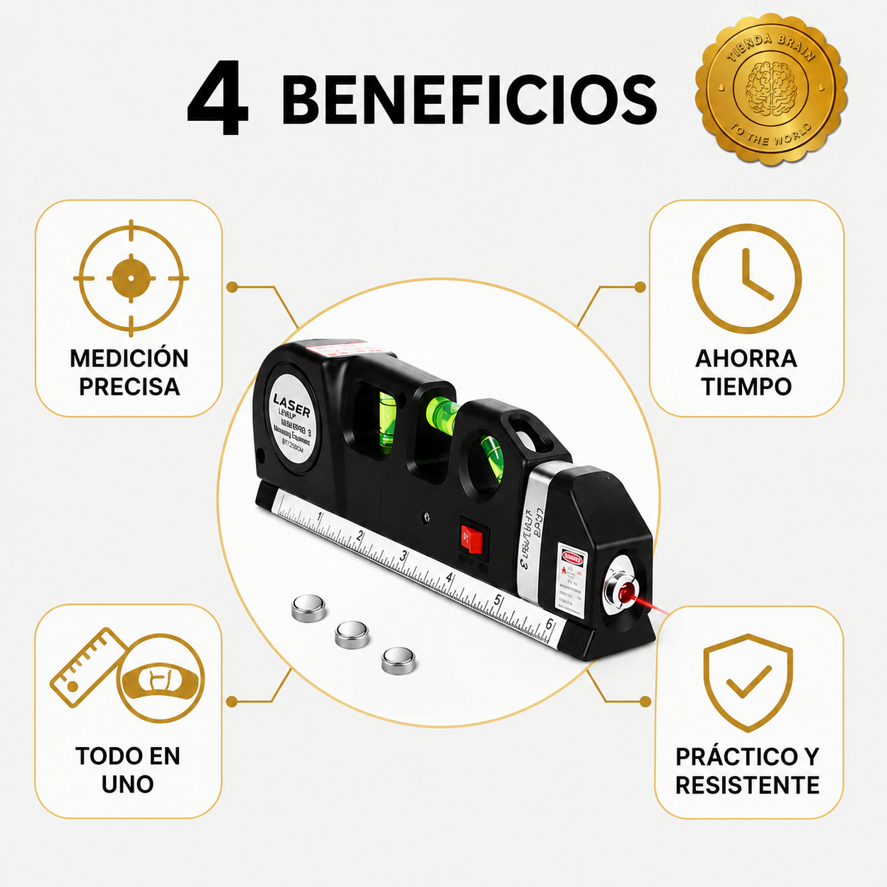 LaserLine™ 📏🔴📐NIVEL LÁSER CON CINTA MÉTRICA⭐⭐⭐⭐⭐