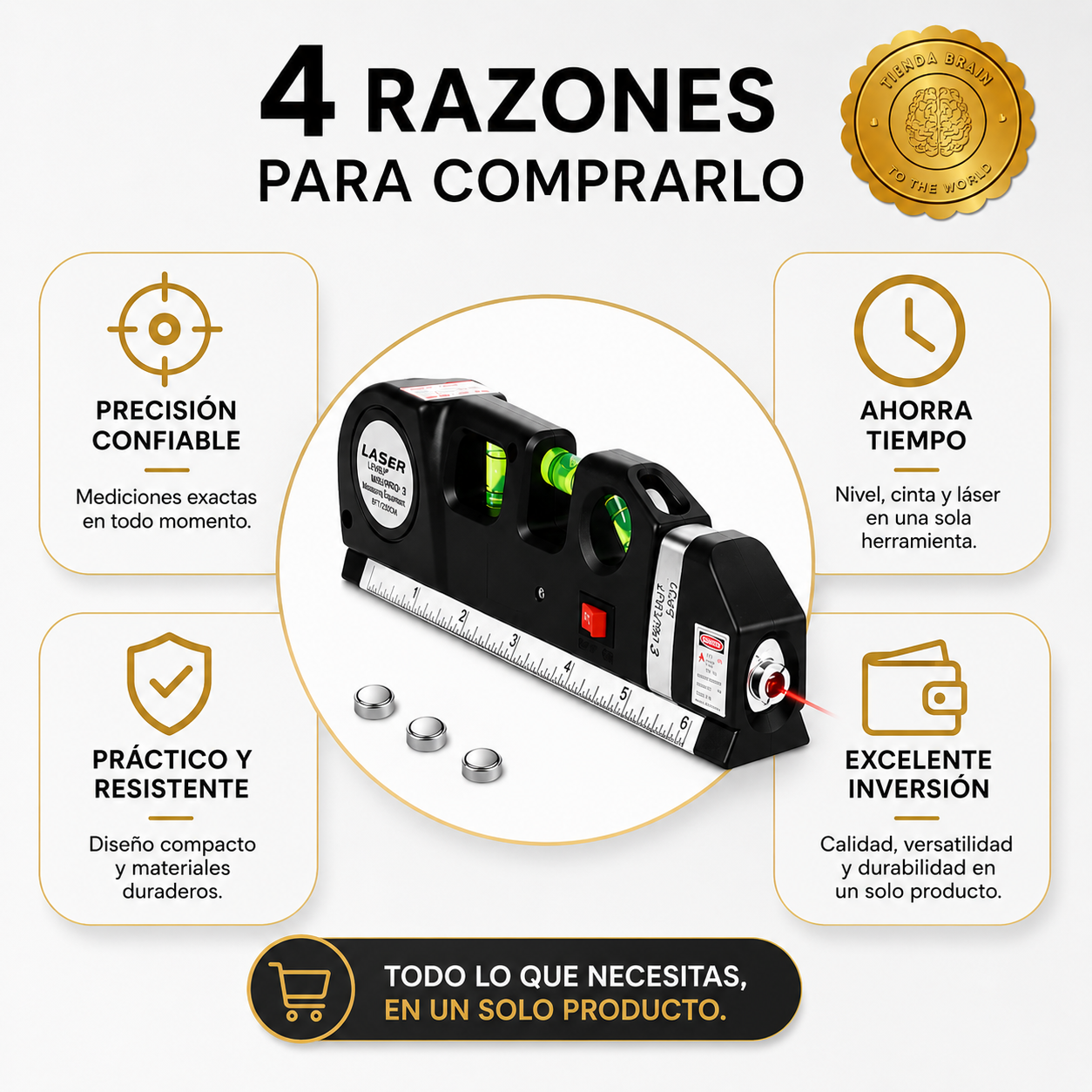 LaserLine™ 📏🔴📐NIVEL LÁSER CON CINTA MÉTRICA⭐⭐⭐⭐⭐