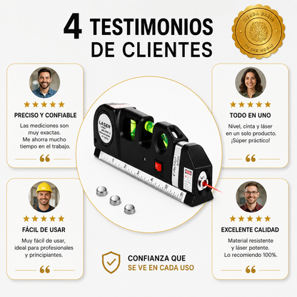 LaserLine™ 📏🔴📐NIVEL LÁSER CON CINTA MÉTRICA⭐⭐⭐⭐⭐