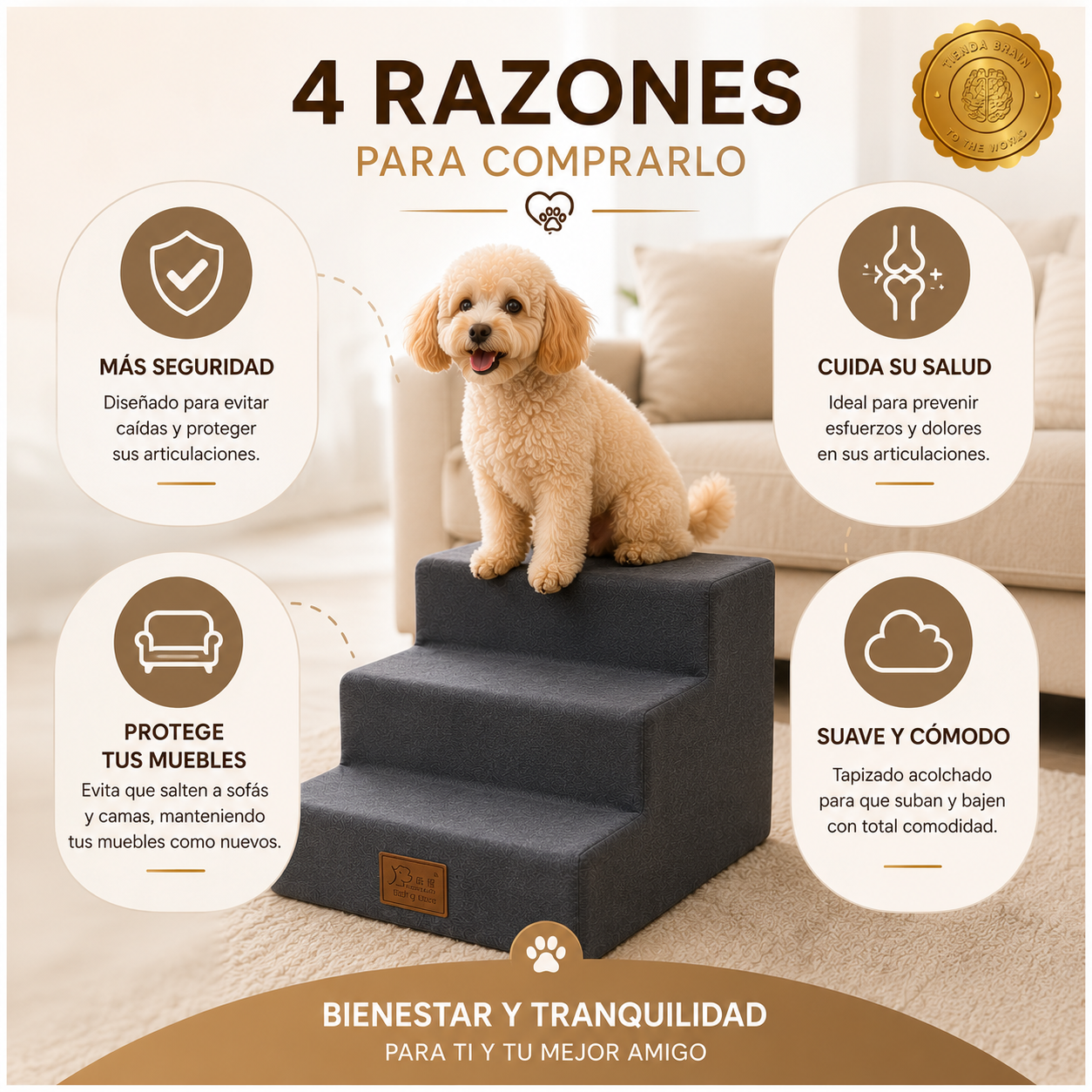 DoggyClimb™ 🐶⬆️Escaleras De 3 Pasos Para Mascotas Perro⭐⭐⭐⭐⭐