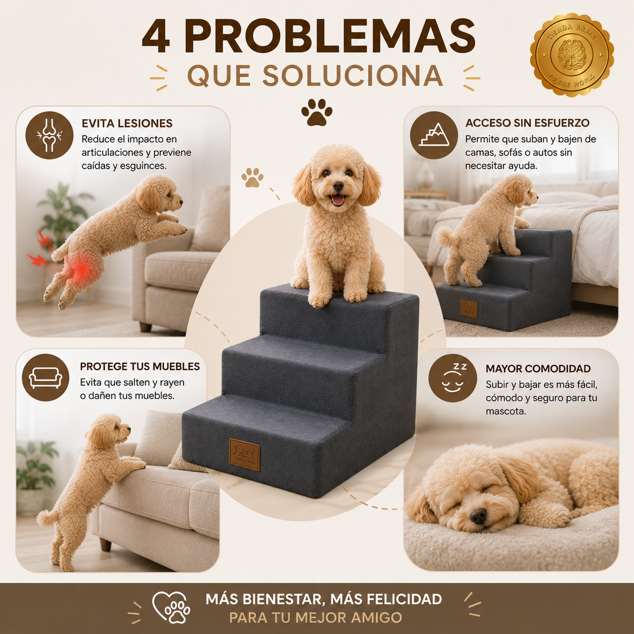 DoggyClimb™ 🐶⬆️Escaleras De 3 Pasos Para Mascotas Perro⭐⭐⭐⭐⭐