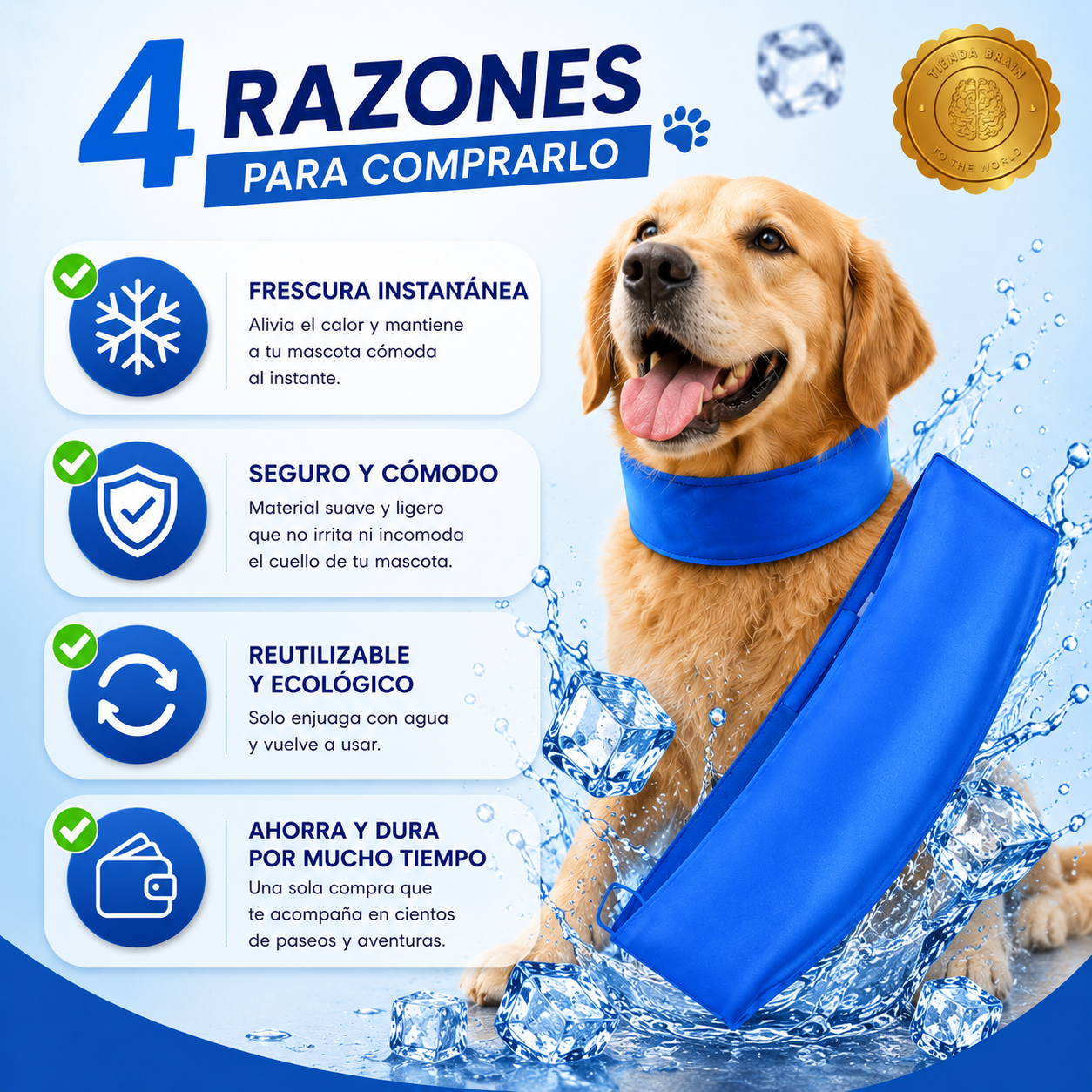 CoolPaw™ ❄️🐾🧊Collar Refrescante para Mascota⭐⭐⭐⭐⭐