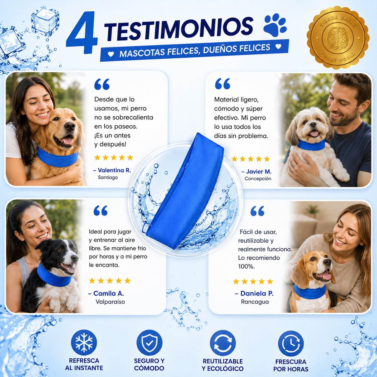 CoolPaw™ ❄️🐾🧊Collar Refrescante para Mascota⭐⭐⭐⭐⭐