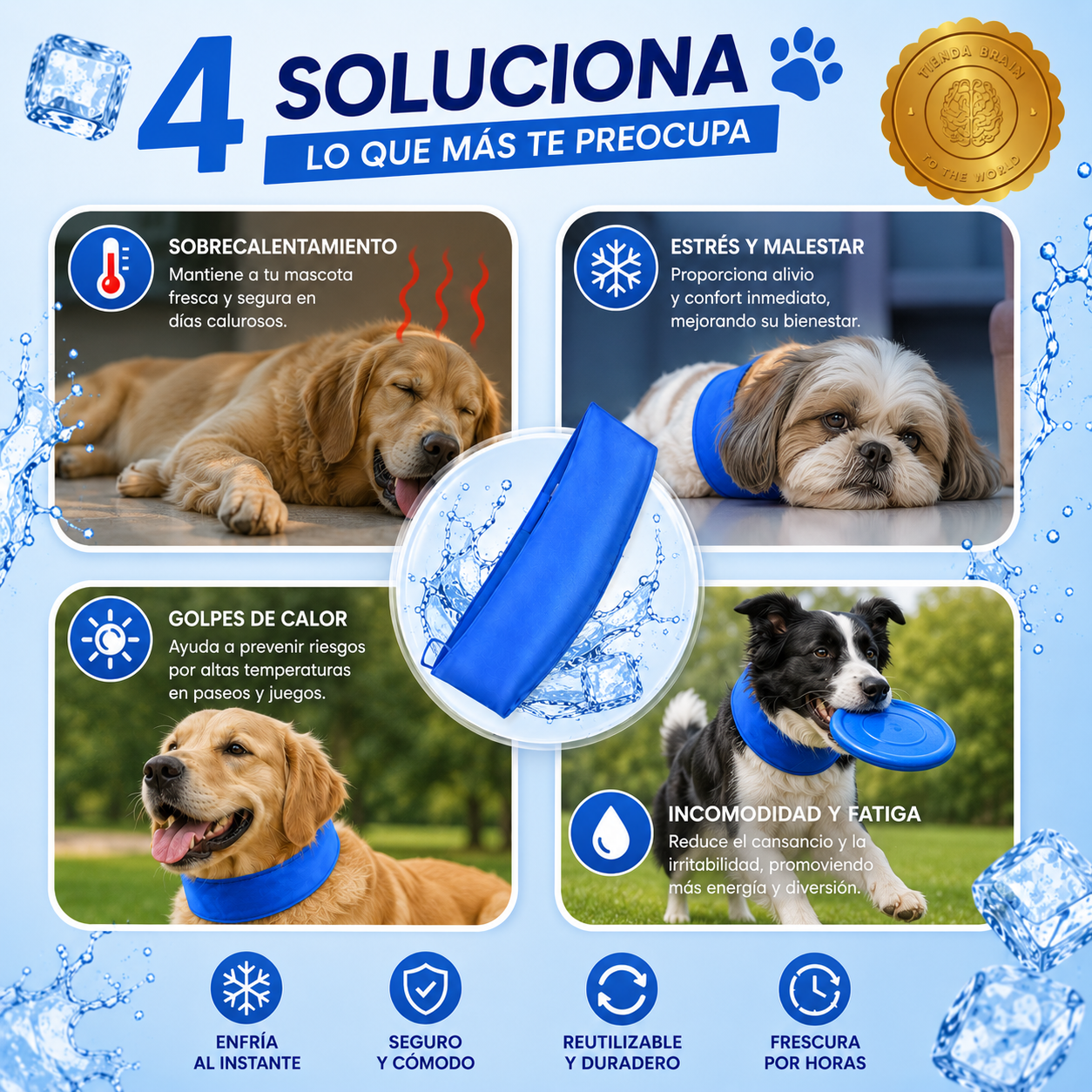 CoolPaw™ ❄️🐾🧊Collar Refrescante para Mascota⭐⭐⭐⭐⭐