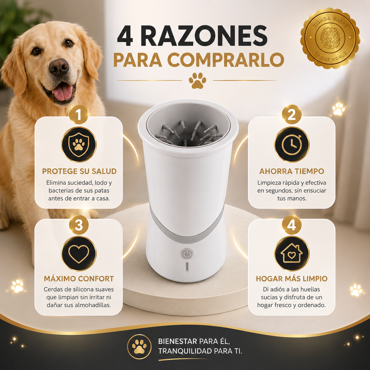 AutoPaw™ 🚿🐶✨LIMPIADOR AUTOMÁTICO DE PATAS⭐⭐⭐⭐⭐
