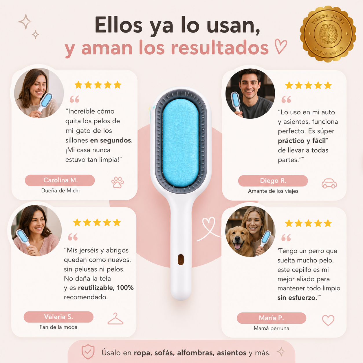 FluffAway™ 🐾🧼🐕CEPILLO ELIMINA PELUSAS Y PEINA MASCOTAS⭐⭐⭐⭐⭐