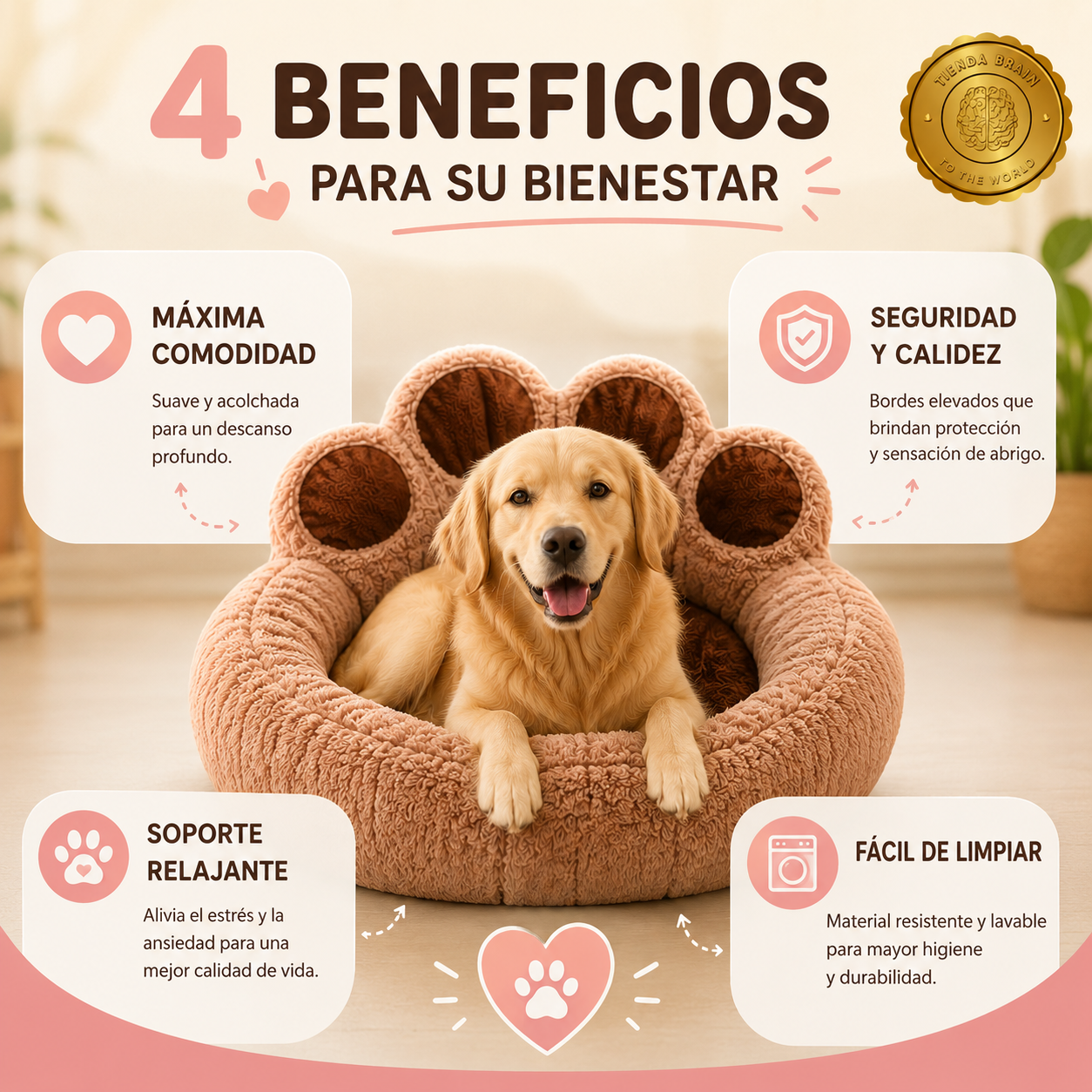 NapNest™ 🐶☁️💖Cama 50 cm para mascota perro⭐⭐⭐⭐⭐