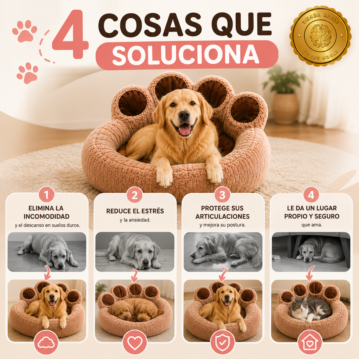 NapNest™ 🐶☁️💖Cama 50 cm para mascota perro⭐⭐⭐⭐⭐