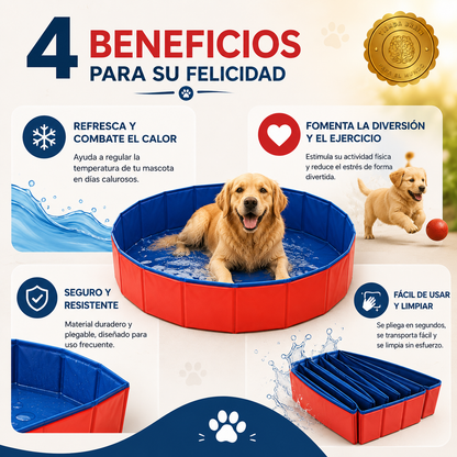 SplashPaw™ 🐶💦🏖️Piscina Resistente para Perros 80x20 cm⭐⭐⭐⭐⭐