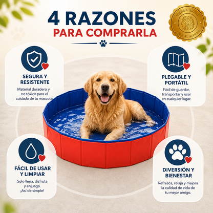 SplashPaw™ 🐶💦🏖️Piscina Resistente para Perros 80x20 cm⭐⭐⭐⭐⭐