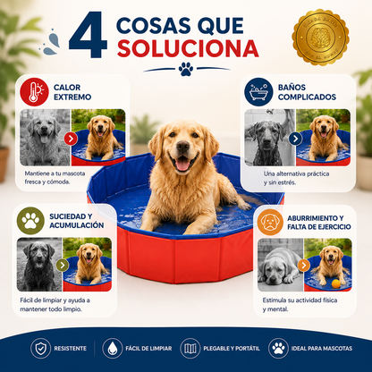 SplashPaw™ 🐶💦🏖️Piscina Resistente para Perros 80x20 cm⭐⭐⭐⭐⭐