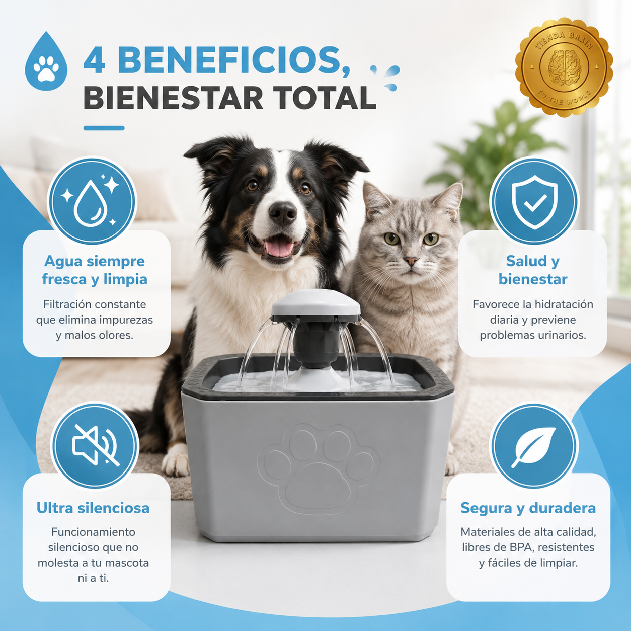 AquaPetix™ 💧🐶🐱Fuente de Agua Automática 2.5 L⭐⭐⭐⭐⭐
