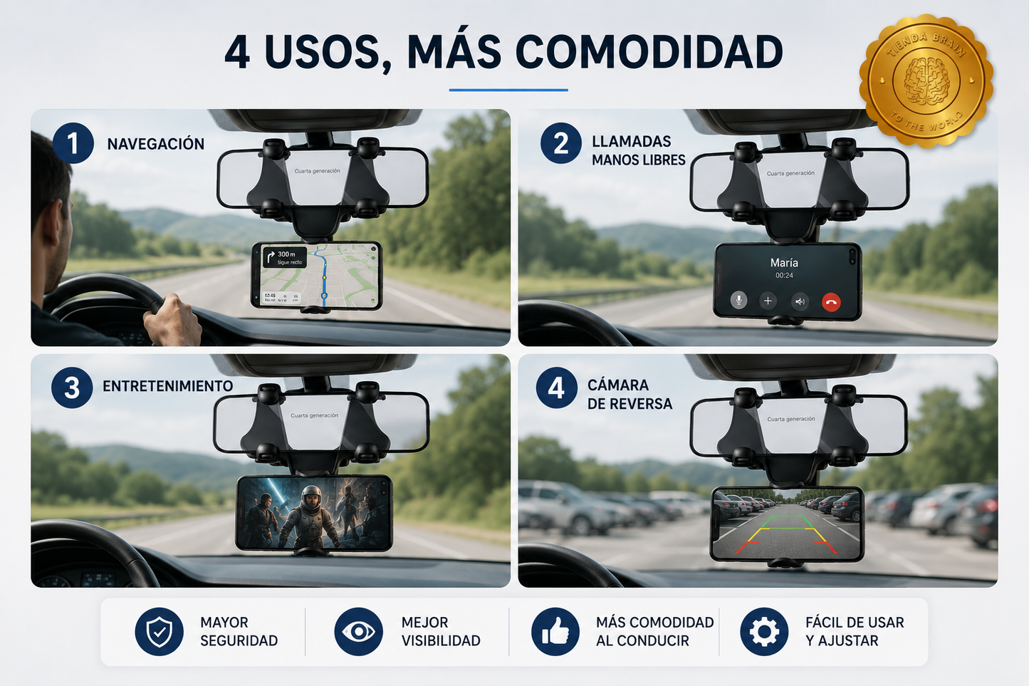 DriveView™ 🚗📱 Soporte Teléfono Retrovisor S ⭐⭐⭐⭐⭐