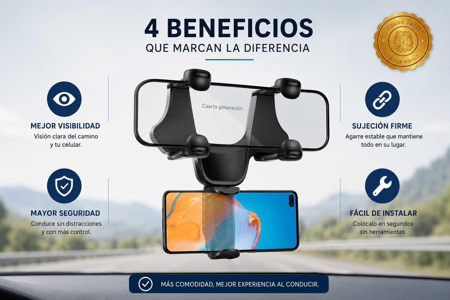 DriveView™ 🚗📱 Soporte Teléfono Retrovisor S ⭐⭐⭐⭐⭐