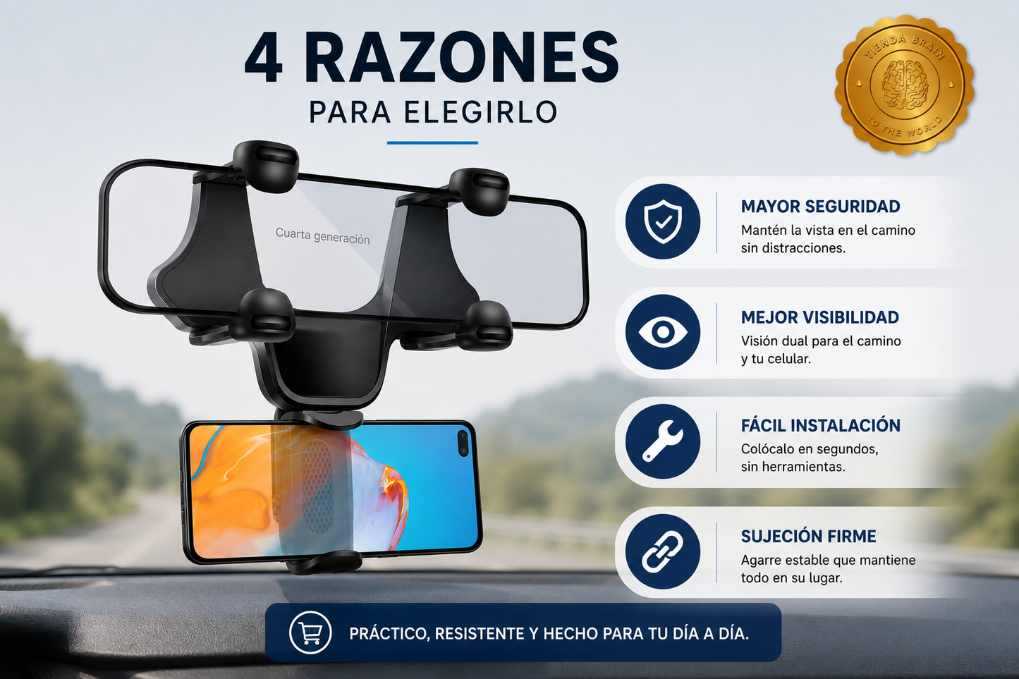DriveView™ 🚗📱 Soporte Teléfono Retrovisor S ⭐⭐⭐⭐⭐