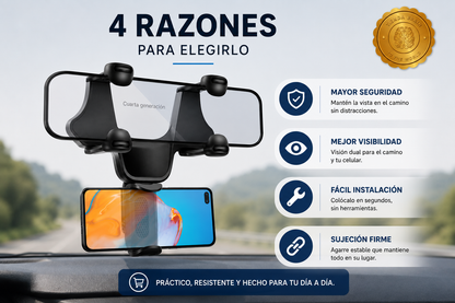 DriveView™ 🚗📱 Soporte Teléfono Retrovisor S ⭐⭐⭐⭐⭐