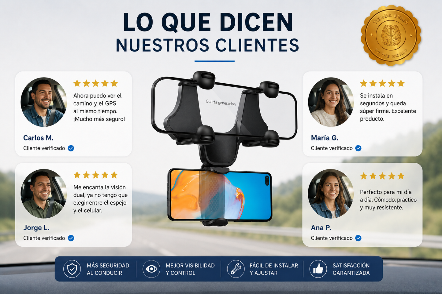 DriveView™ 🚗📱 Soporte Teléfono Retrovisor S ⭐⭐⭐⭐⭐