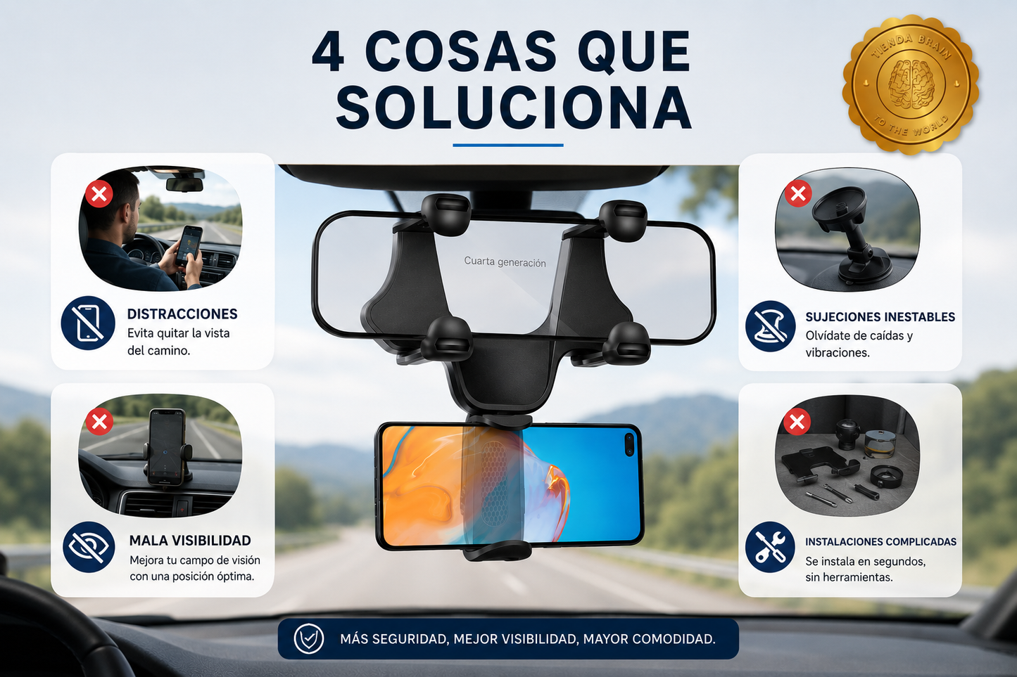 DriveView™ 🚗📱 Soporte Teléfono Retrovisor S ⭐⭐⭐⭐⭐