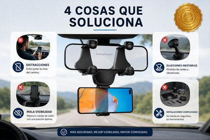 DriveView™ 🚗📱 Soporte Teléfono Retrovisor S ⭐⭐⭐⭐⭐