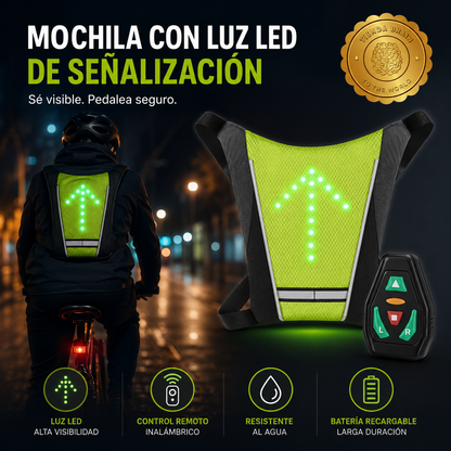 SafeRide™ 🚴‍♀️🔋 CHALECO CON SEÑALIZADOR PARA BICICLETA ⭐⭐⭐⭐⭐