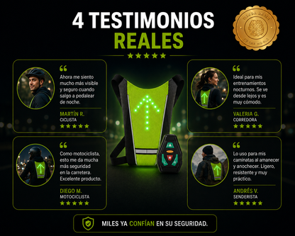 SafeRide™ 🚴‍♀️🔋 CHALECO CON SEÑALIZADOR PARA BICICLETA ⭐⭐⭐⭐⭐