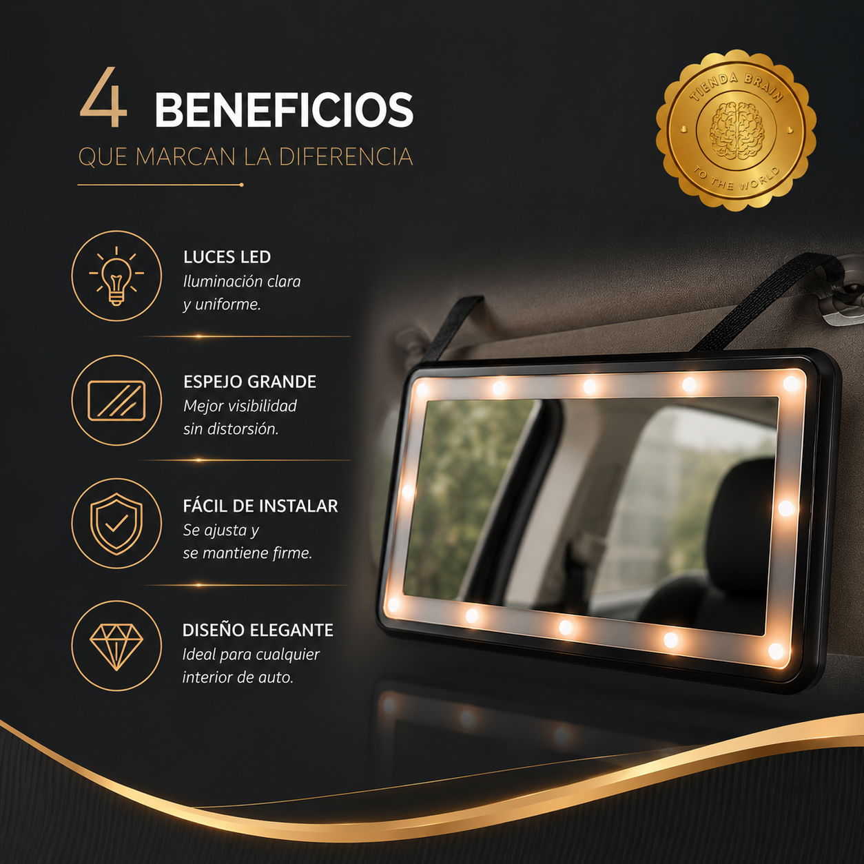 🚗💡 AutoMirror™: Espejo LED para Auto 🌟✨⭐⭐⭐⭐⭐