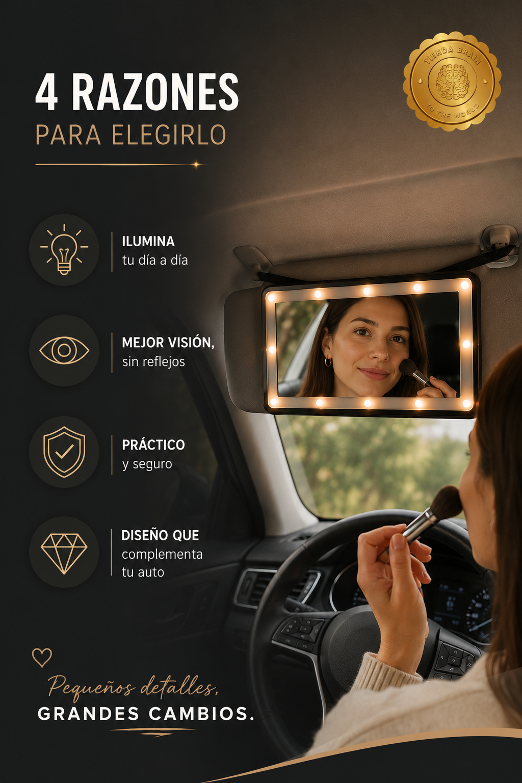 🚗💡 AutoMirror™: Espejo LED para Auto 🌟✨⭐⭐⭐⭐⭐