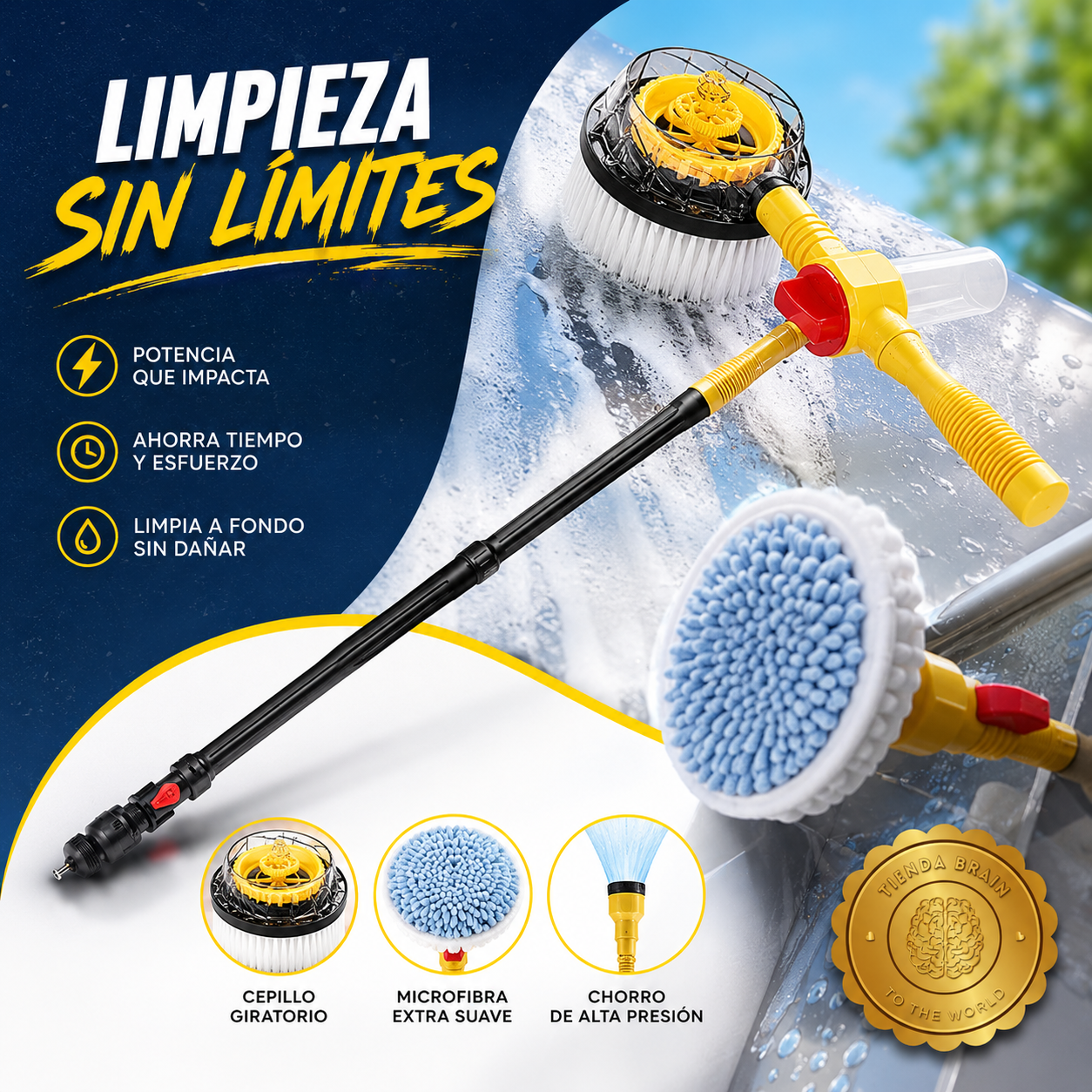 🧹✨ Clean360™: Cepillo Lavador de Casa y Auto 360 🌟🚗 ⭐⭐⭐⭐⭐