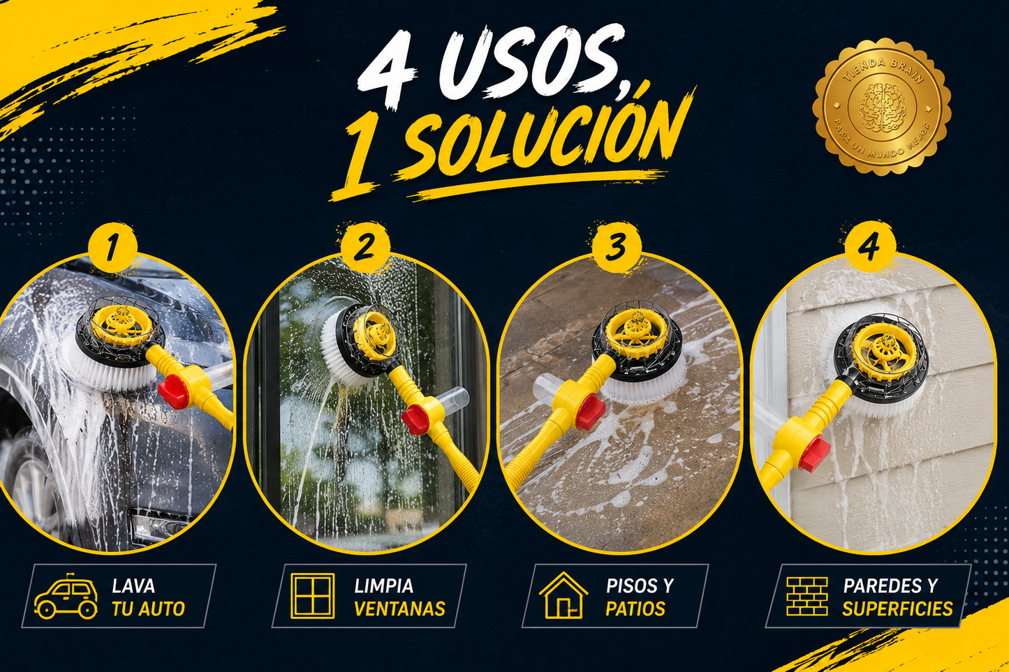🧹✨ Clean360™: Cepillo Lavador de Casa y Auto 360 🌟🚗 ⭐⭐⭐⭐⭐