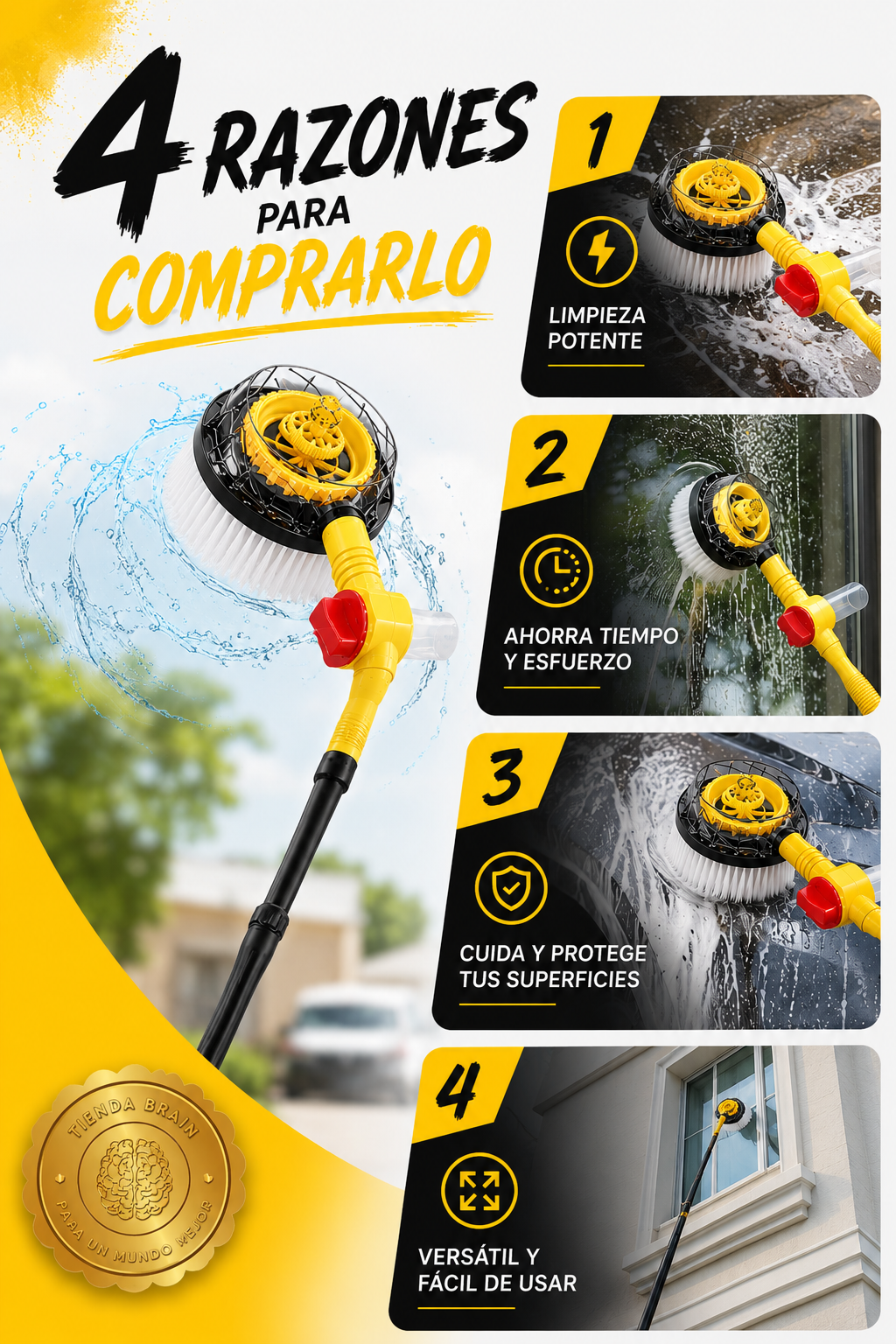 🧹✨ Clean360™: Cepillo Lavador de Casa y Auto 360 🌟🚗 ⭐⭐⭐⭐⭐
