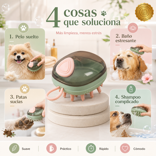 BubbleBrush™ 🧼🐶🐱Cepillo 2 en 1 para Bañar Mascotas⭐⭐⭐⭐⭐