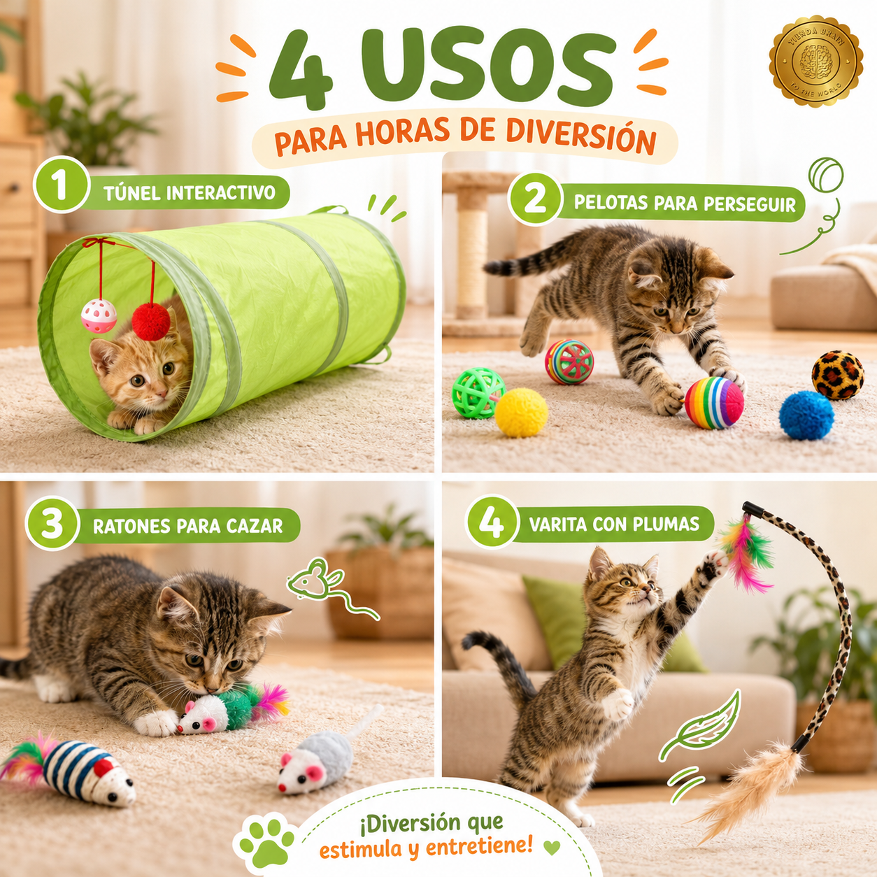 KittyBox™ 🎁🐱🎉21 Piezas De Juguetes Para Gatitos Surti⭐⭐⭐⭐⭐
